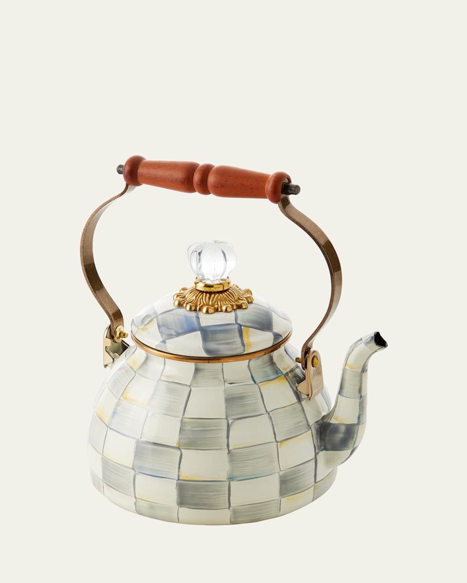 Sterling Check Tea Kettle, 2qt.